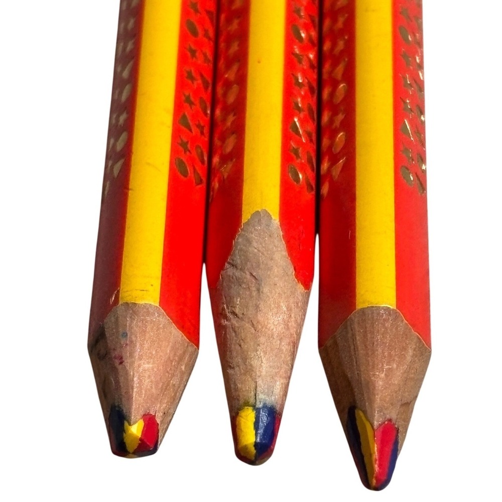 Staedtler Lot of 3 Noris Club Multi-Color Rainbow Pencils Jumbo Triangular